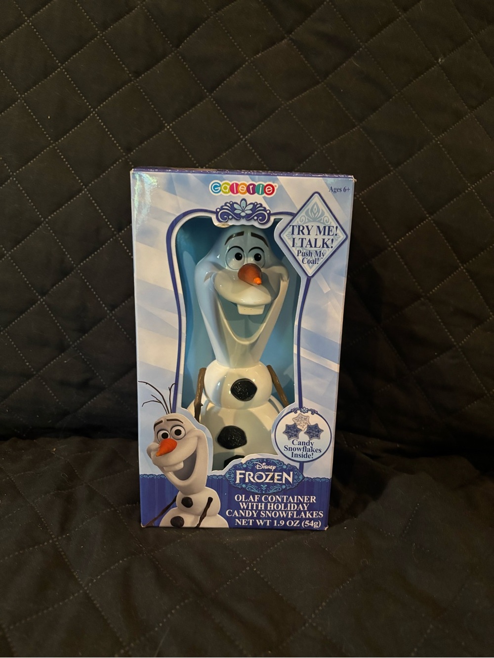 Disney Frozen Olaf Talking Candy Container - White and Orange and Blue